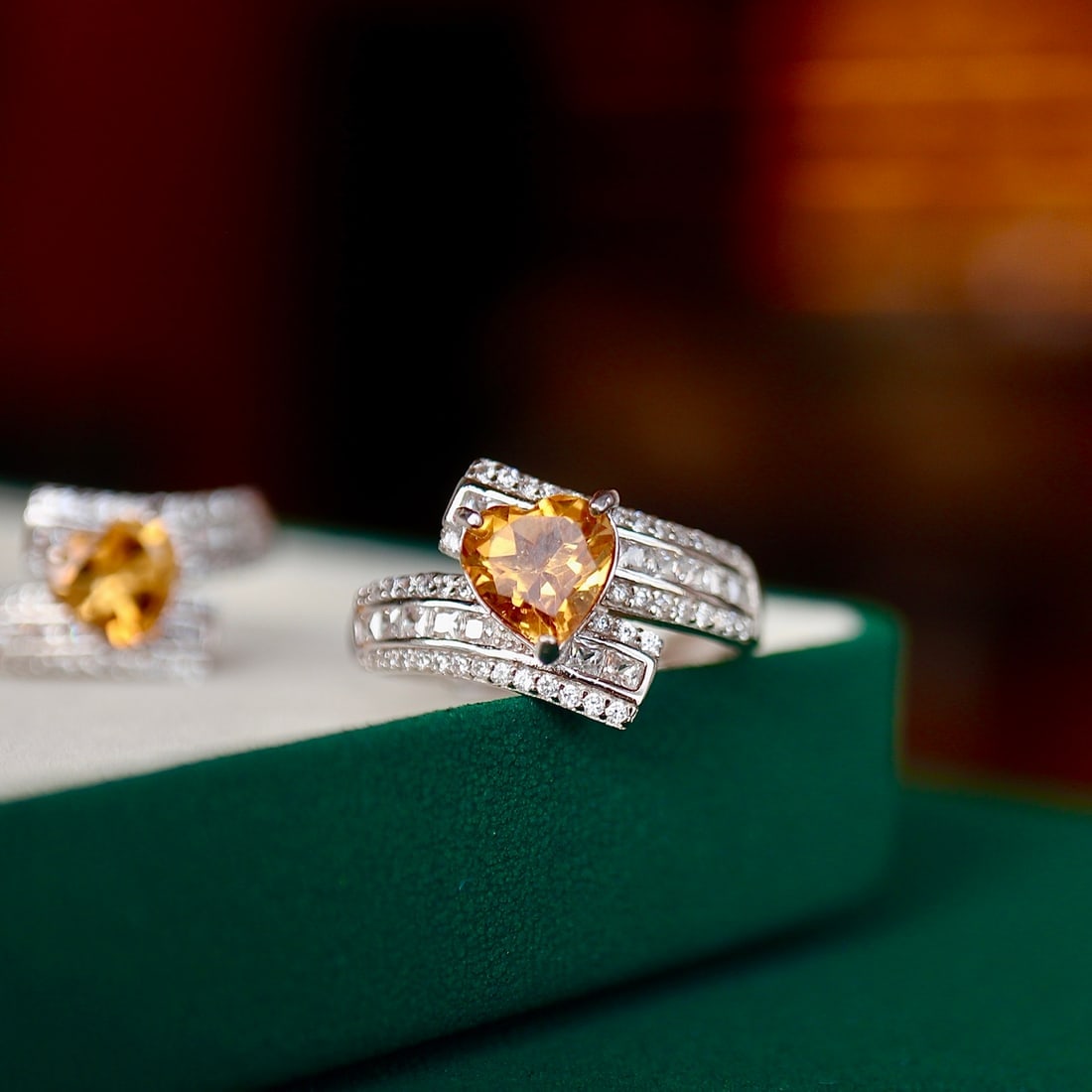 S925 Silver Natural Citrine Ring - 6