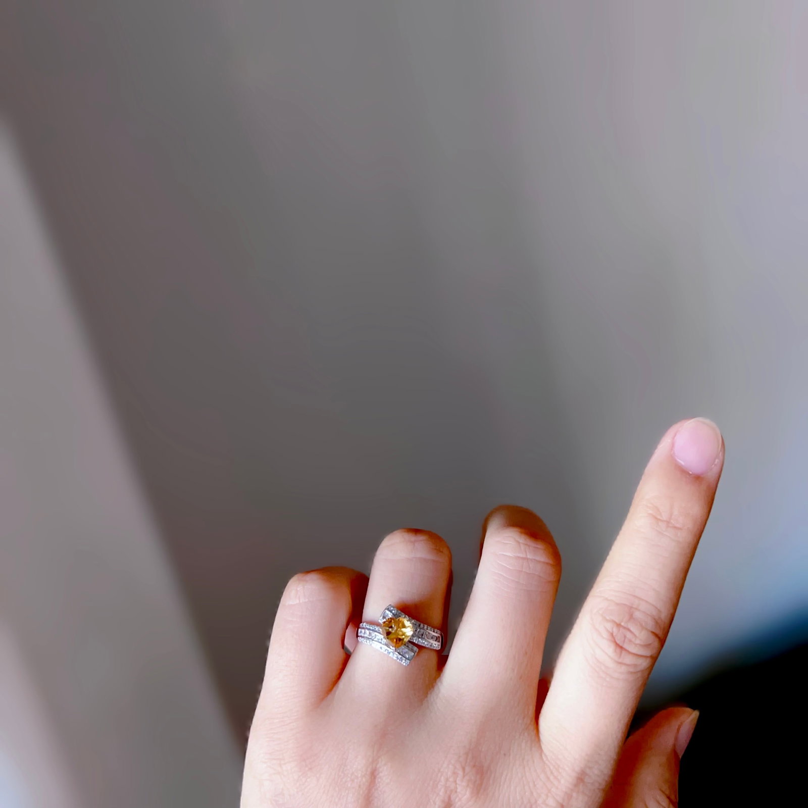 S925 Silver Natural Citrine Ring - 9