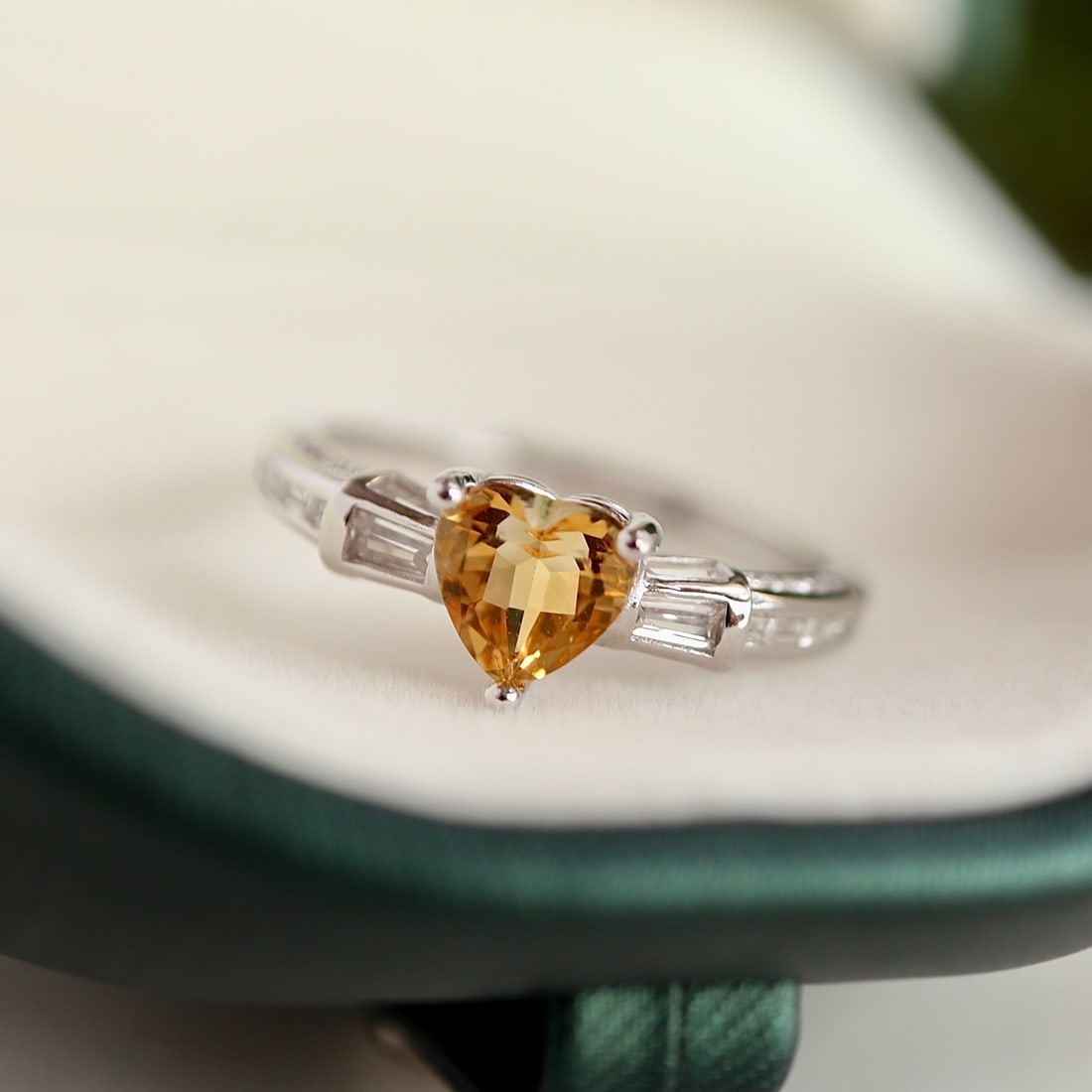 S925 Silver Natural Citrine Ring - 3