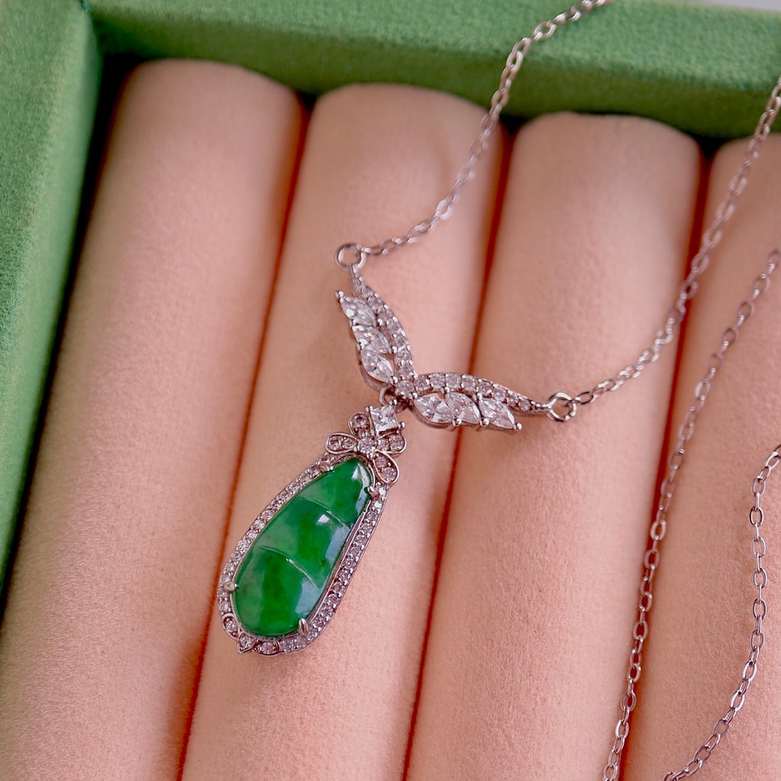 S925 Silver Natural Jade Necklace - 6