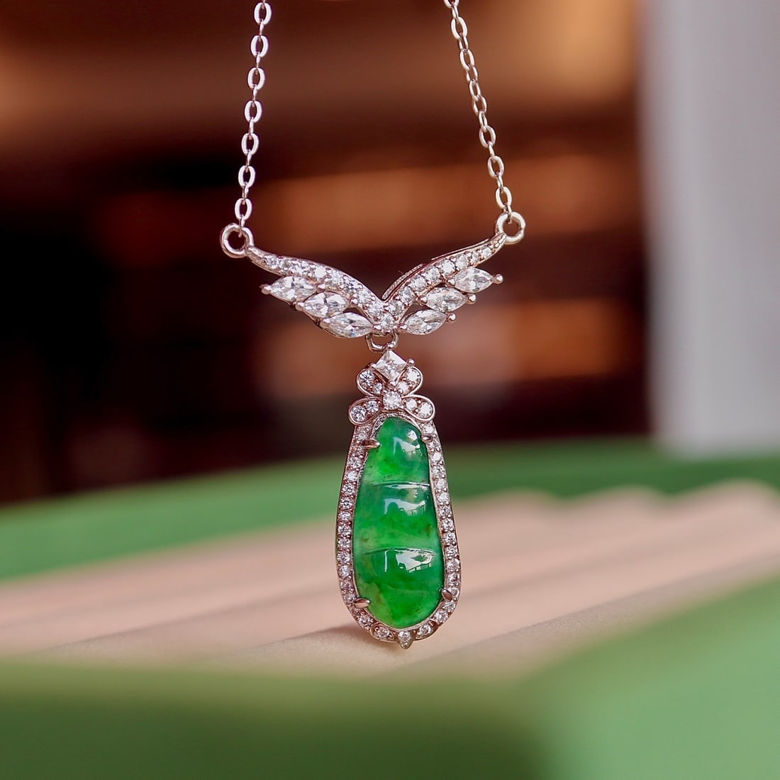 S925 Silver Natural Jade Necklace - 7