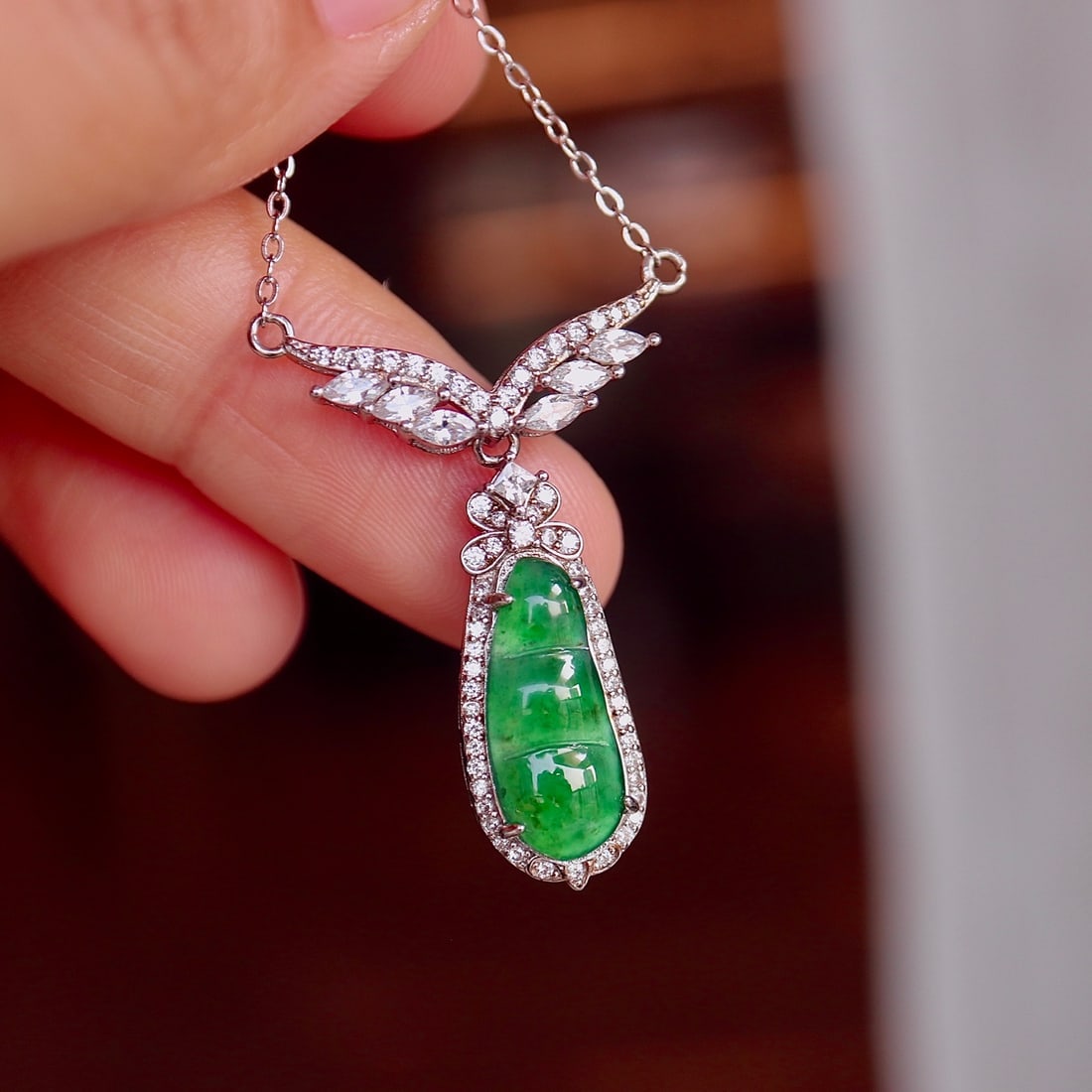 S925 Silver Natural Jade Necklace - 8
