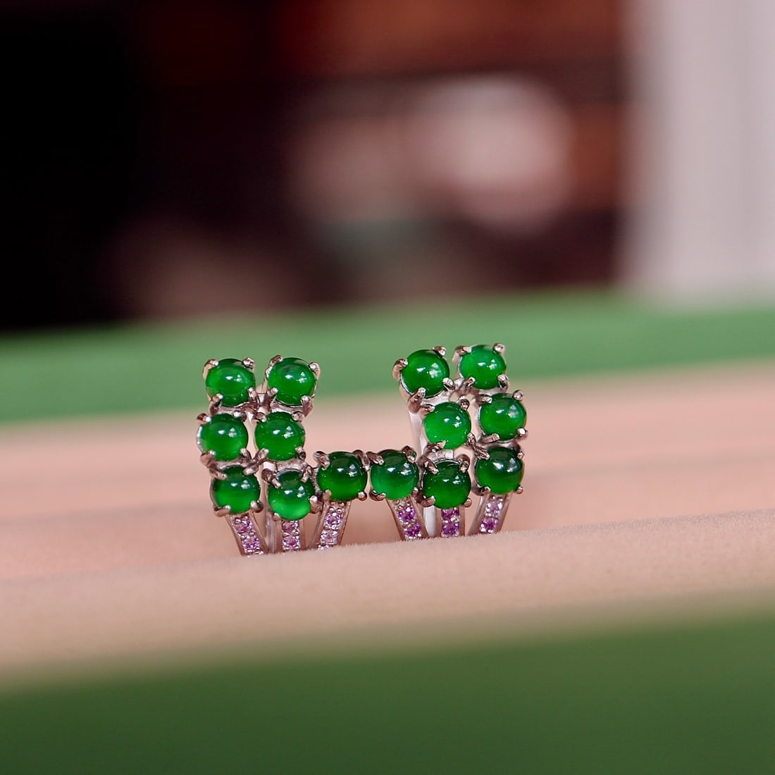 S925 Sterling Silver Natural Jadeite Earrings: These earrings are made of natural jadeite, displaying a rich gold and cool white hue that exudes a high-end feel. Each jadeite bead is approximately 3mm in size, with extremely minor flaws, perfectly