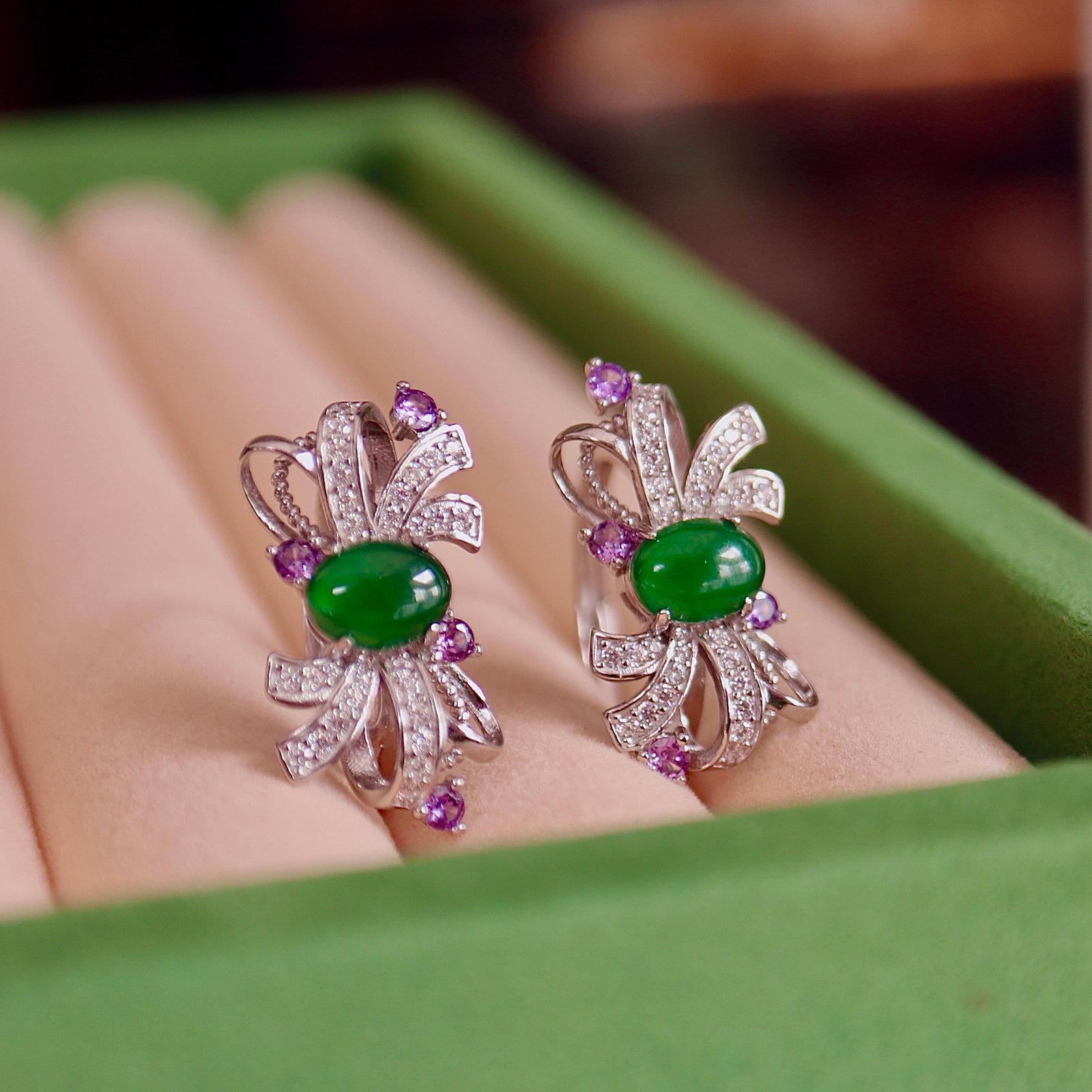 S925 Silver Natural Jadeite Ring - 4