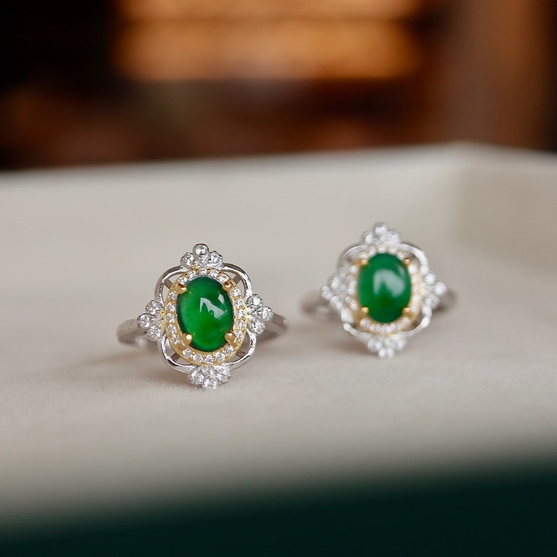 S925 Sterling Silver Natural Jadeite Ring - 3