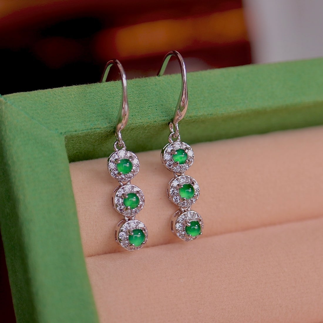 Natural Jade Earrings - 2