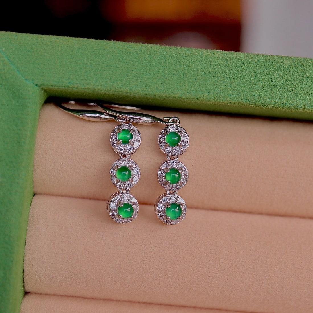 Natural Jade Earrings - 3