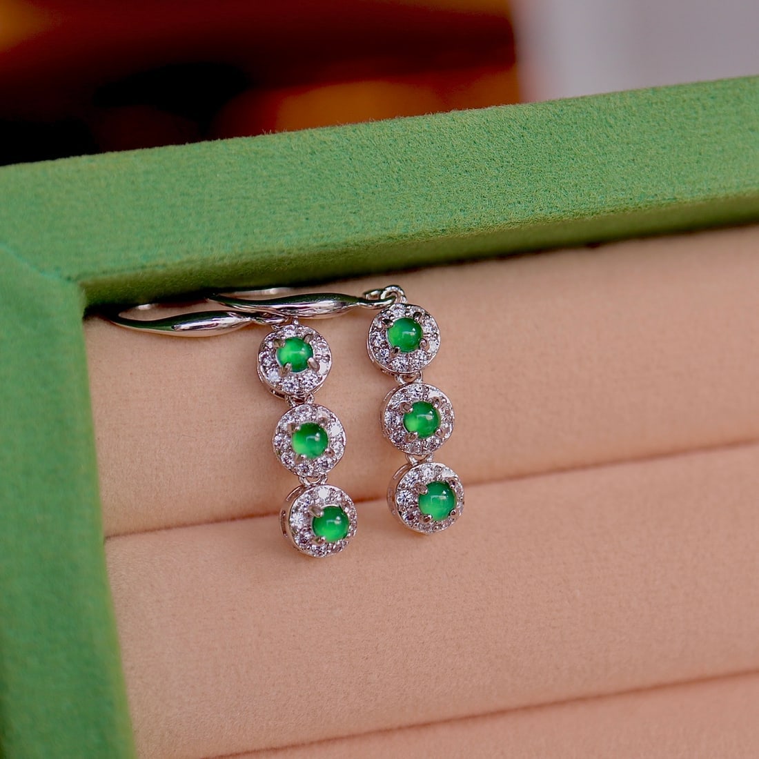 Natural Jade Earrings - 4