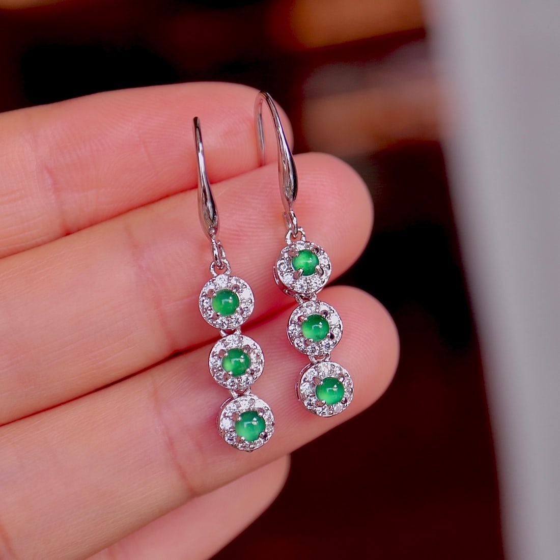 Natural Jade Earrings - 5