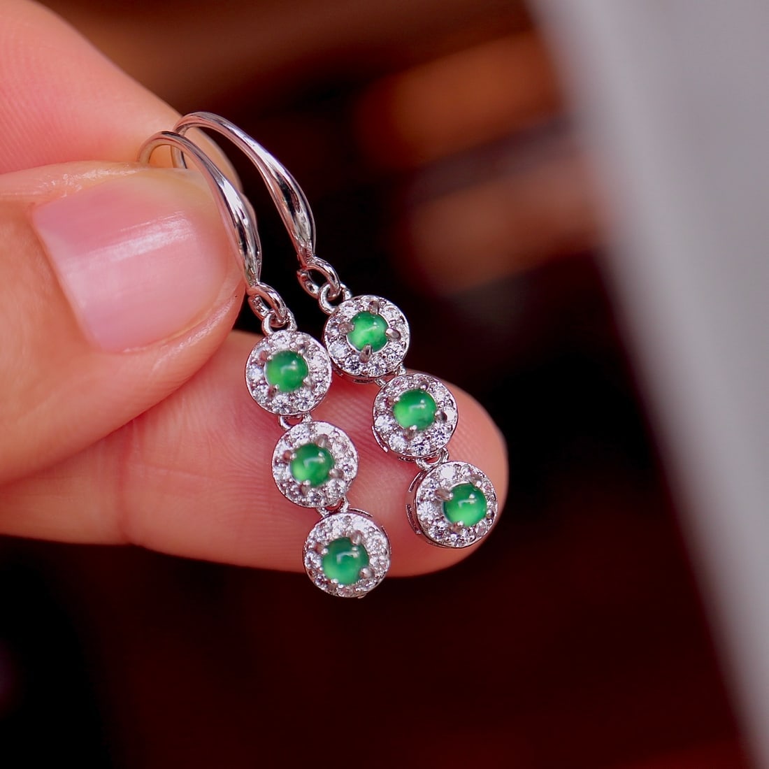 Natural Jade Earrings - 6