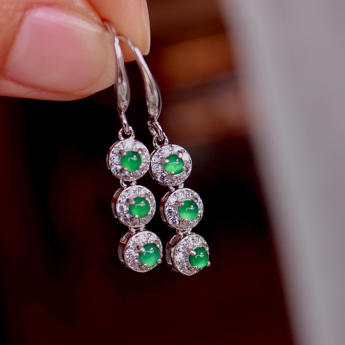 Natural Jade Earrings - 7