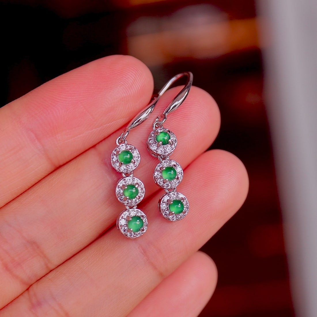 Natural Jade Earrings - 8