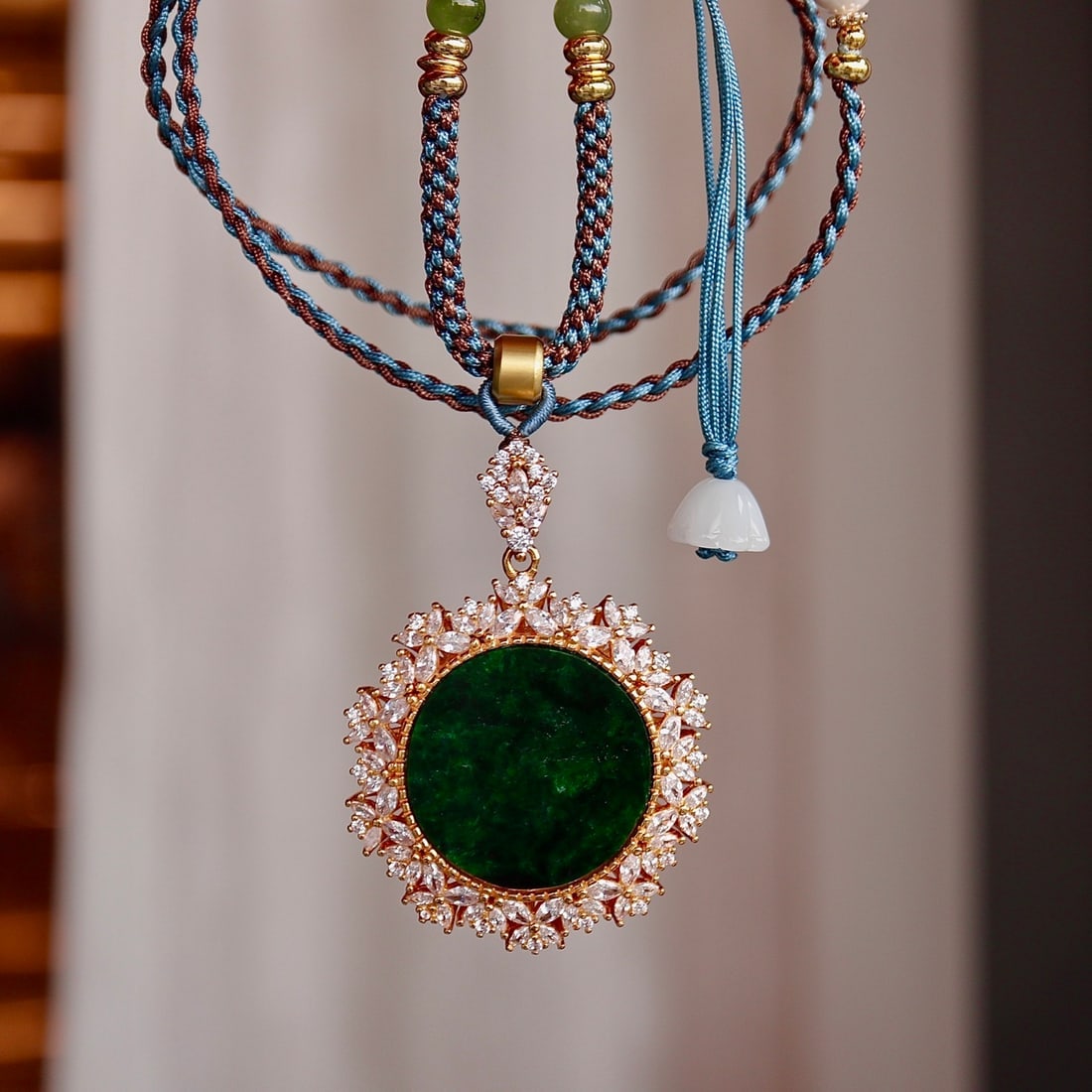 S925 Silver Natural Jade Pendant - 7