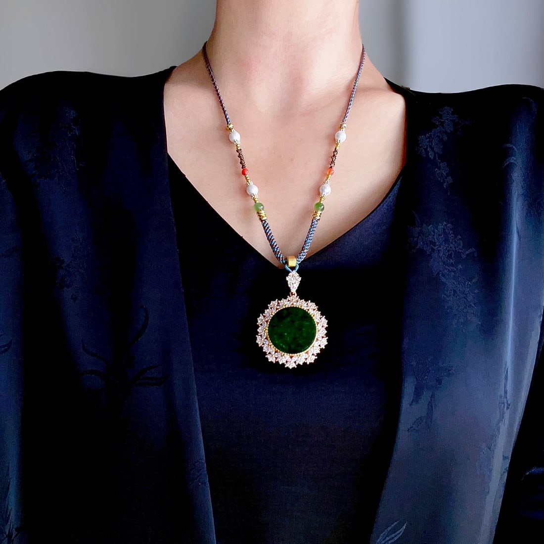 S925 Silver Natural Jade Pendant - 8