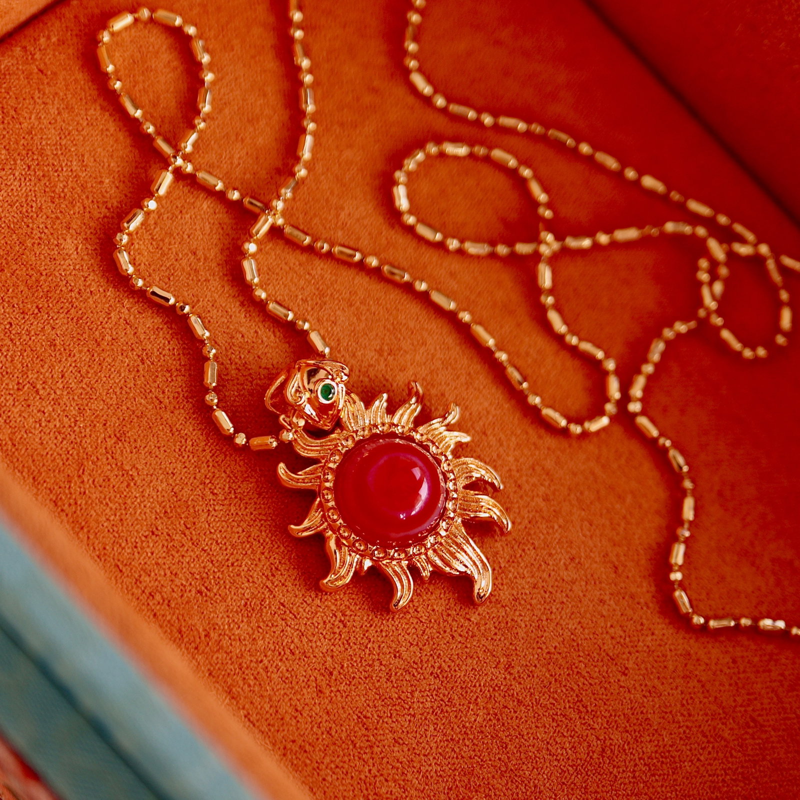 Natural Red Dzi Bead Necklace - 4