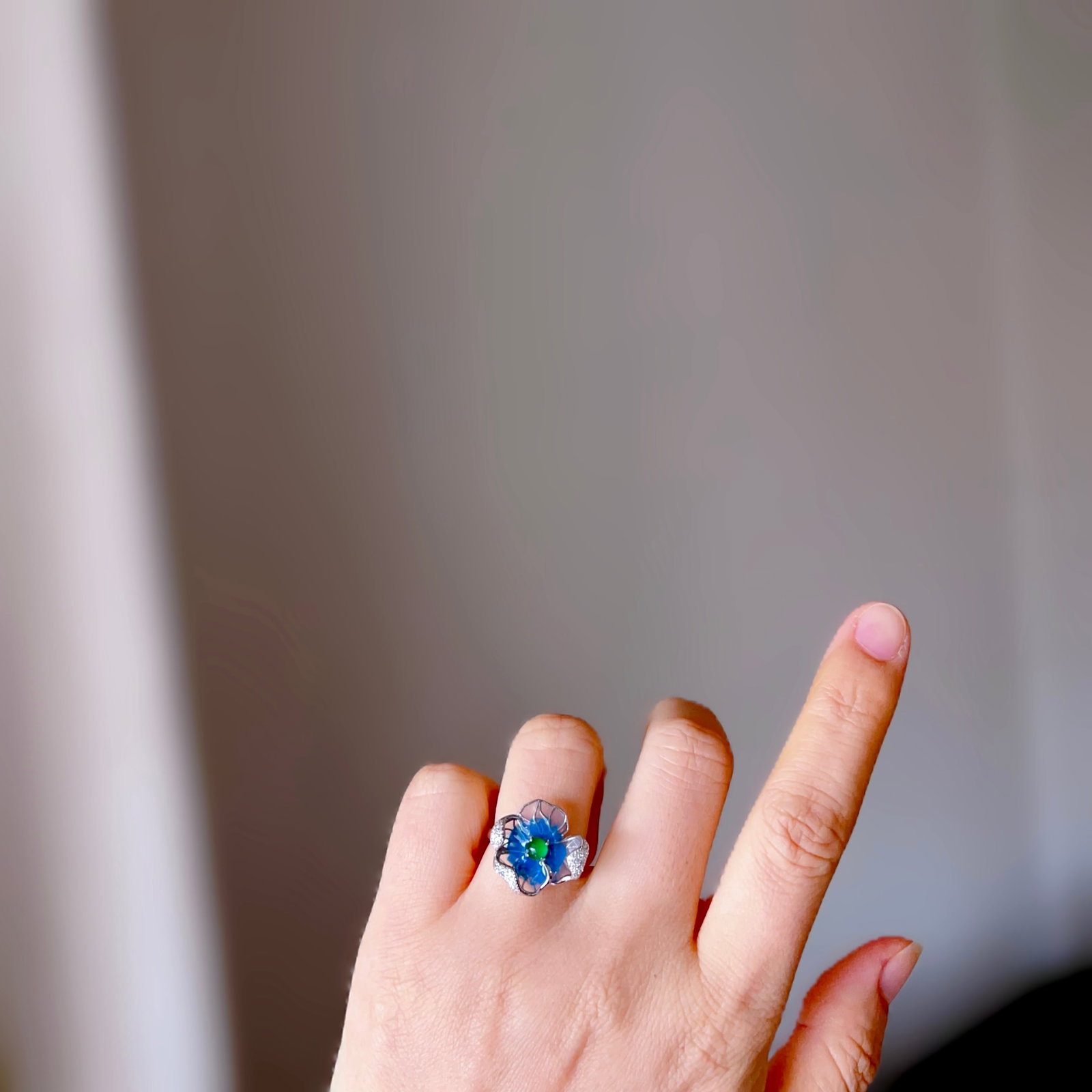 S925 Silver Natural Jade Ring - 9