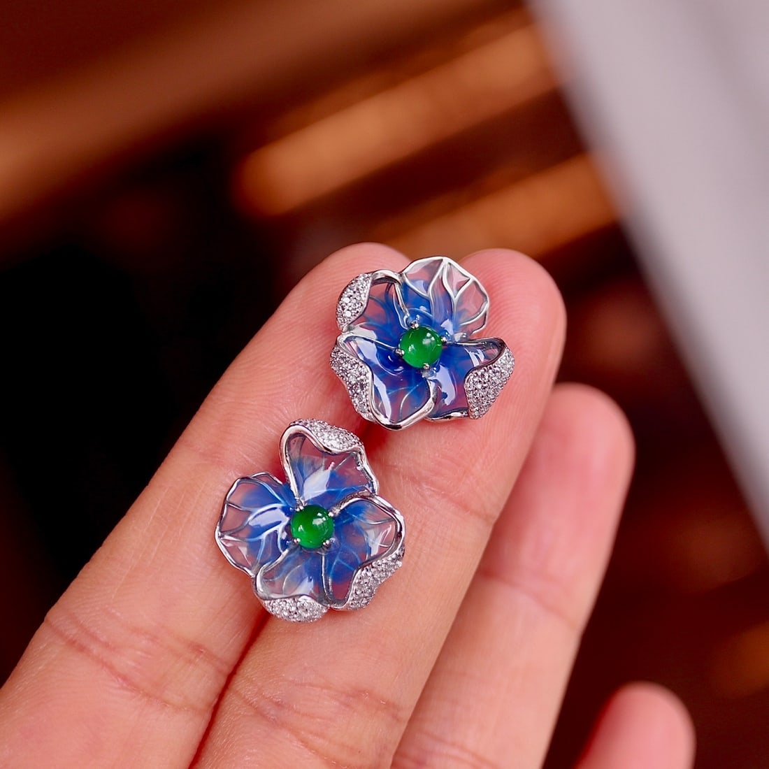 S925 Silver Natural Jade Earrings - 2