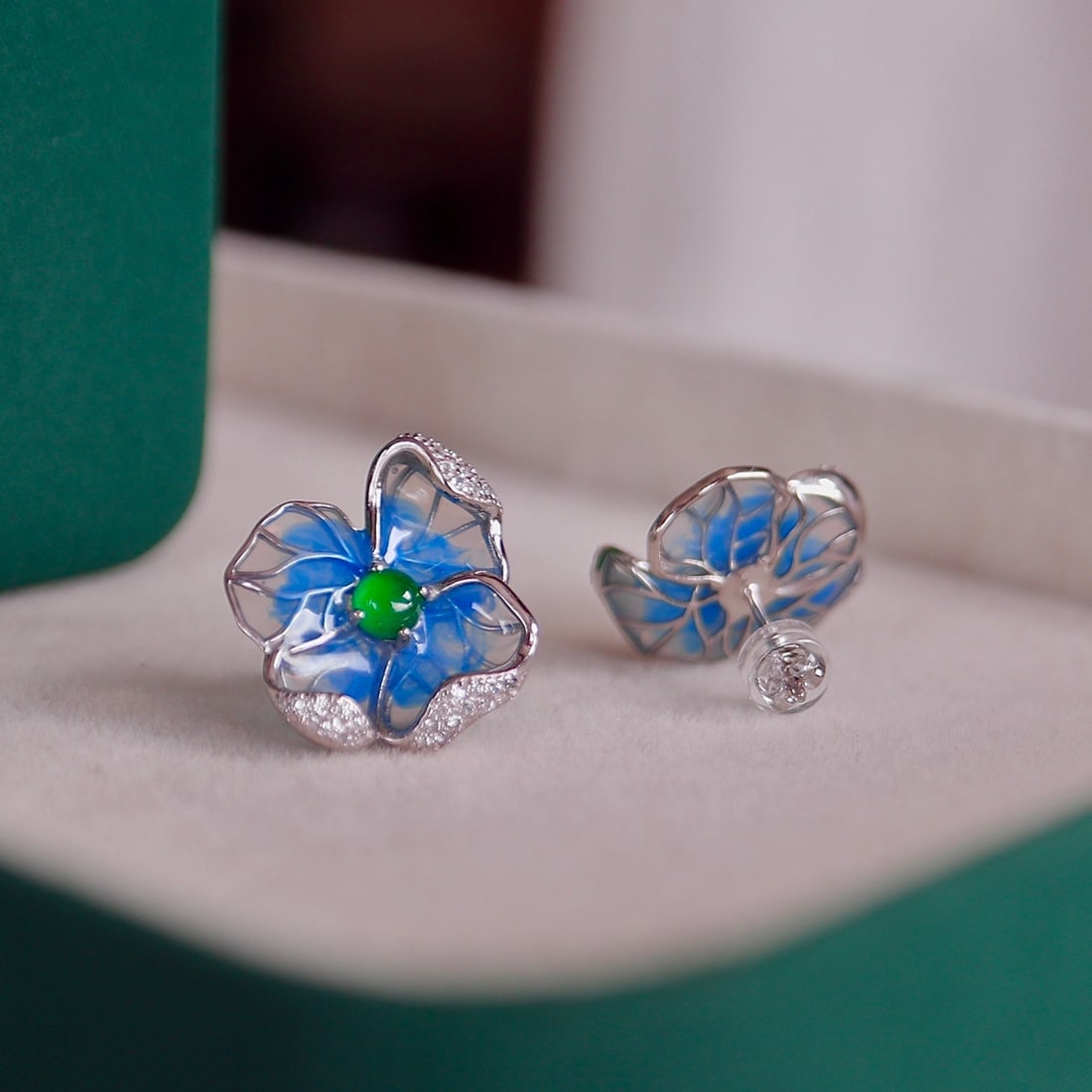 S925 Silver Natural Jade Earrings - 4