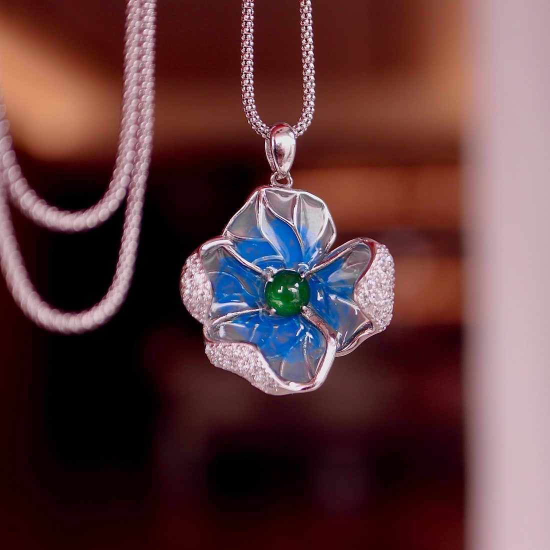 S925 Silver Natural Jade Pendant - 2