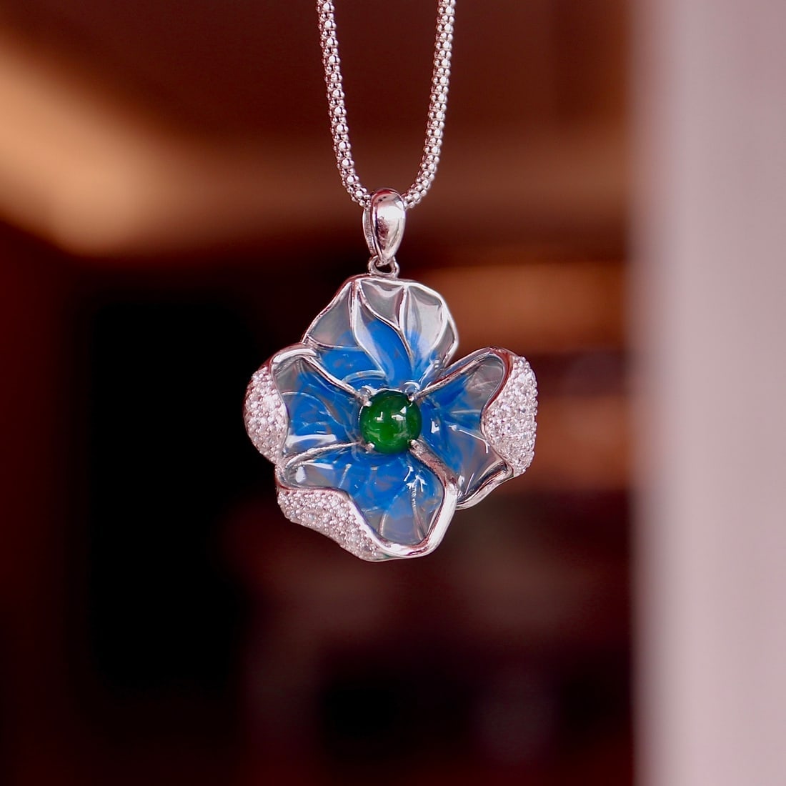 S925 Silver Natural Jade Pendant - 3