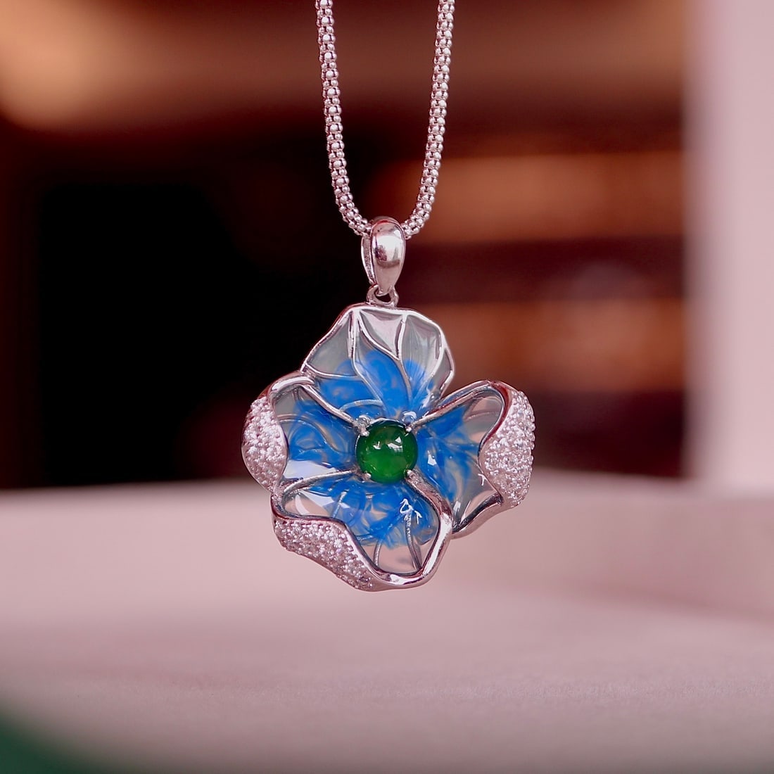 S925 Silver Natural Jade Pendant - 5