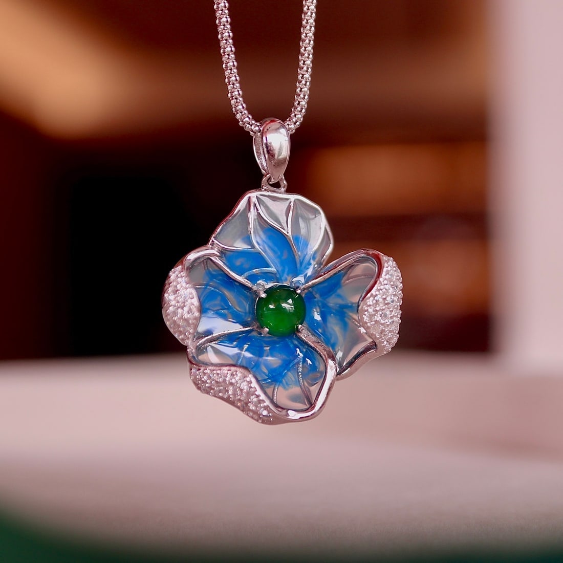 S925 Silver Natural Jade Pendant - 7