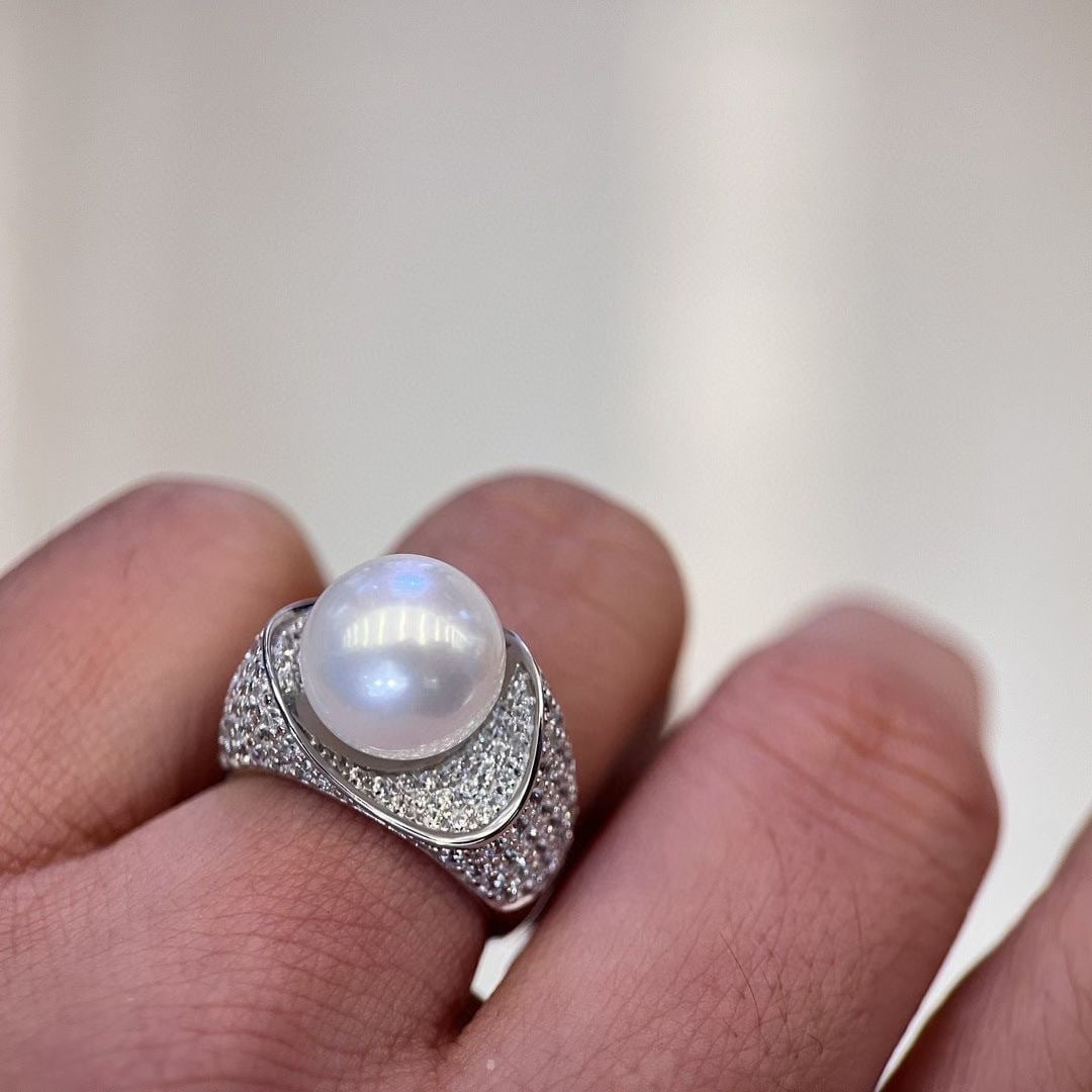 Sterling Silver Natural White Pearl Ring - 2