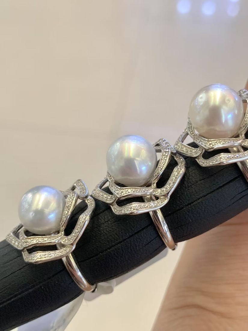 S925 Silver Cool White Pearl Ring - 3