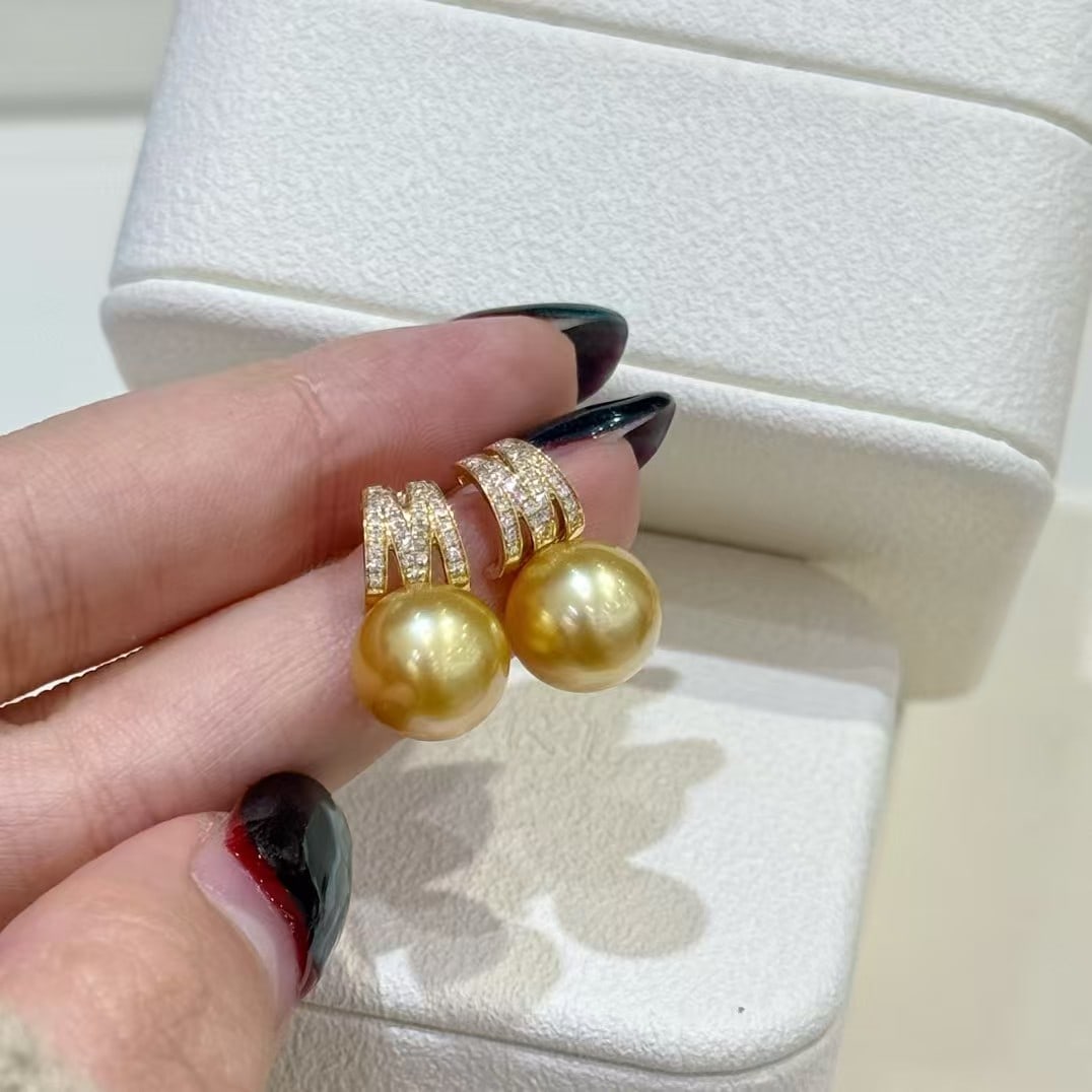 925 Sterling Silver Rich Gold Pearl Set - 5