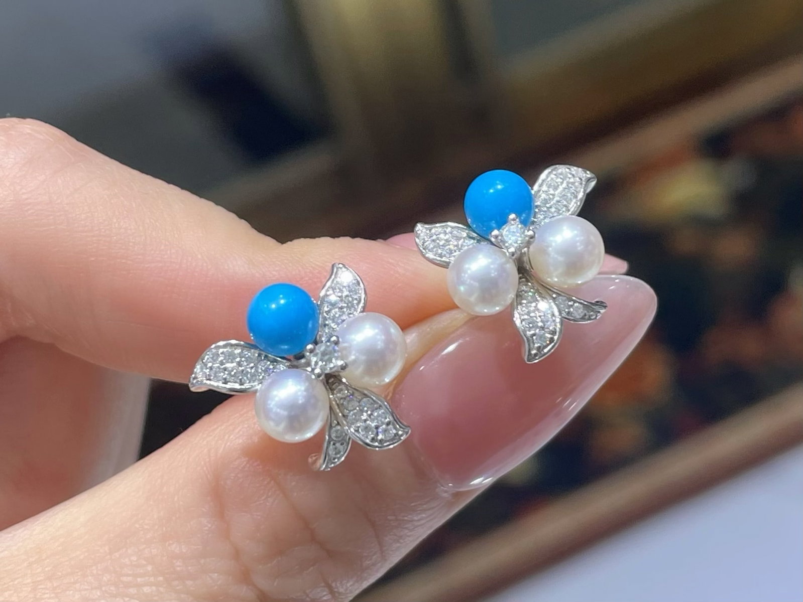 925 Sterling Silver Natural Freshwater Pearl Earrings - 2