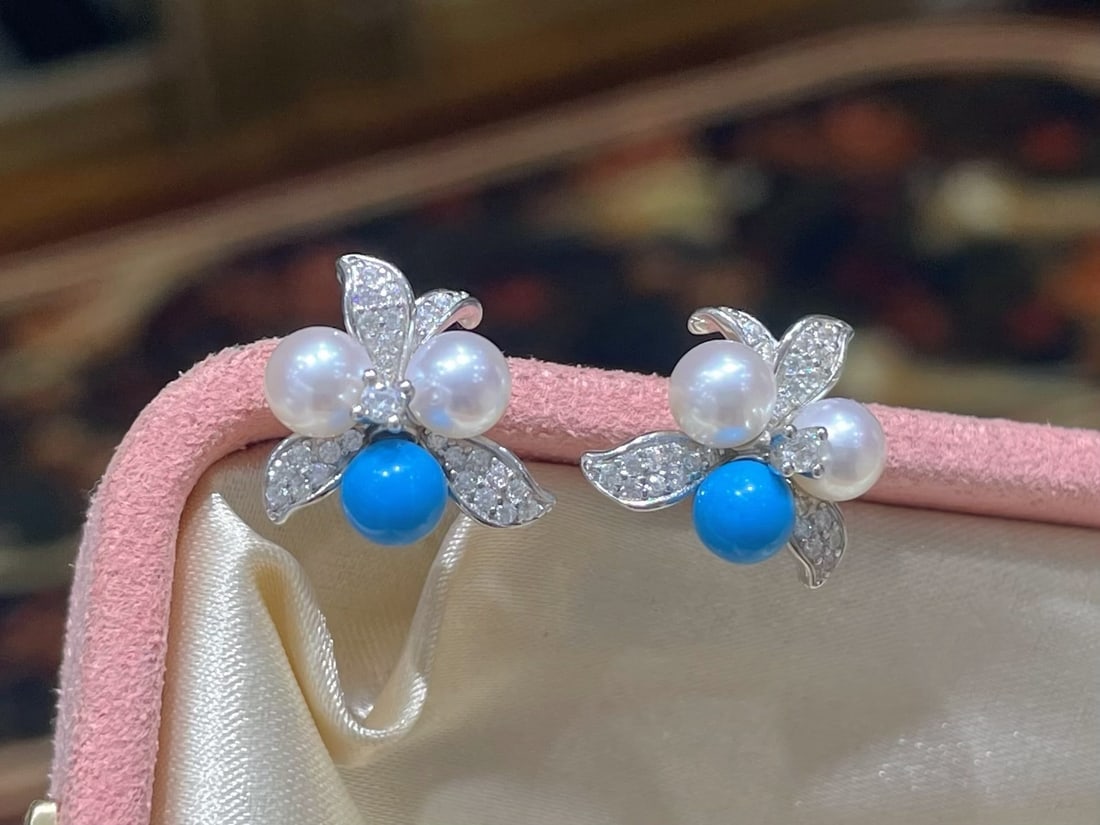 925 Sterling Silver Natural Freshwater Pearl Earrings - 4
