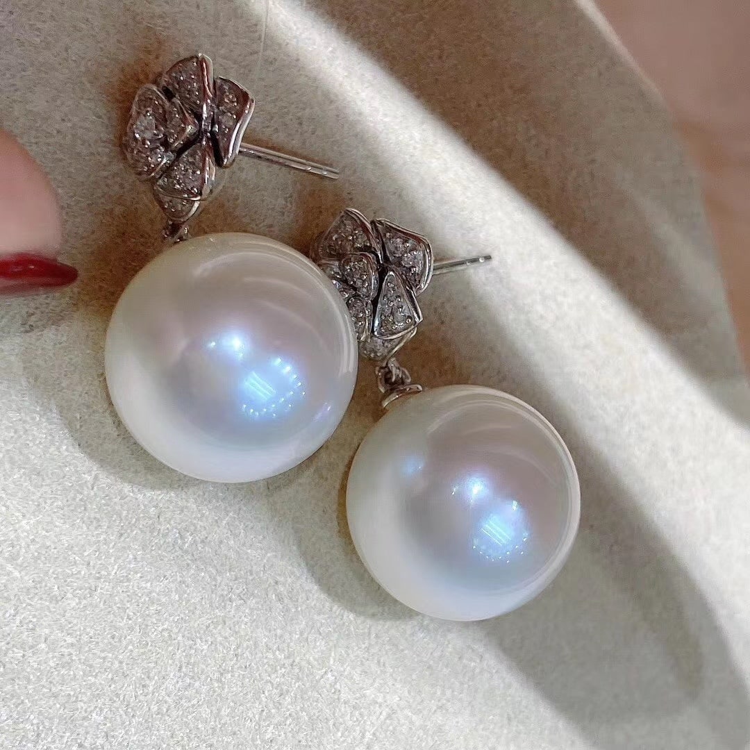 925 Sterling Silver Natural White Pearl Earrings - 4