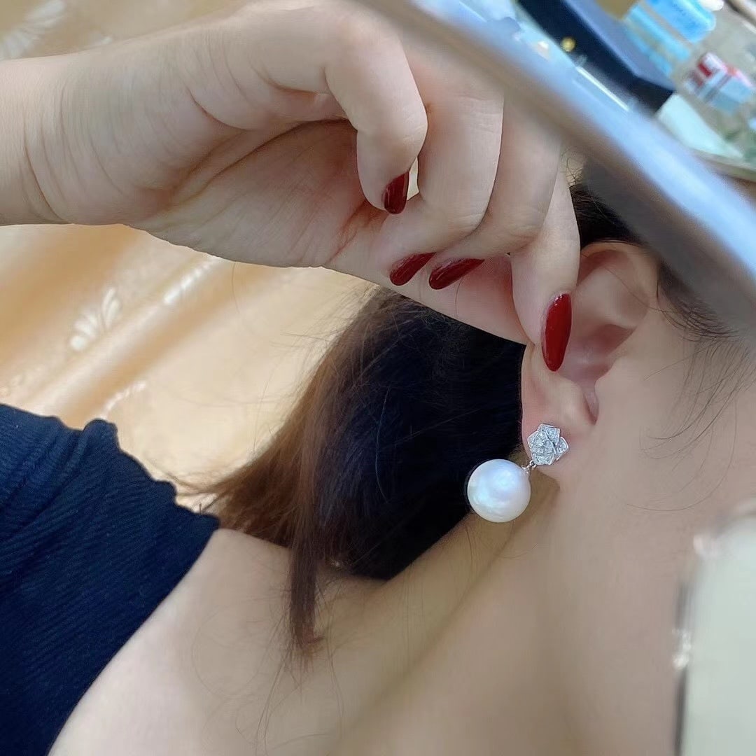 925 Sterling Silver Natural White Pearl Earrings - 5