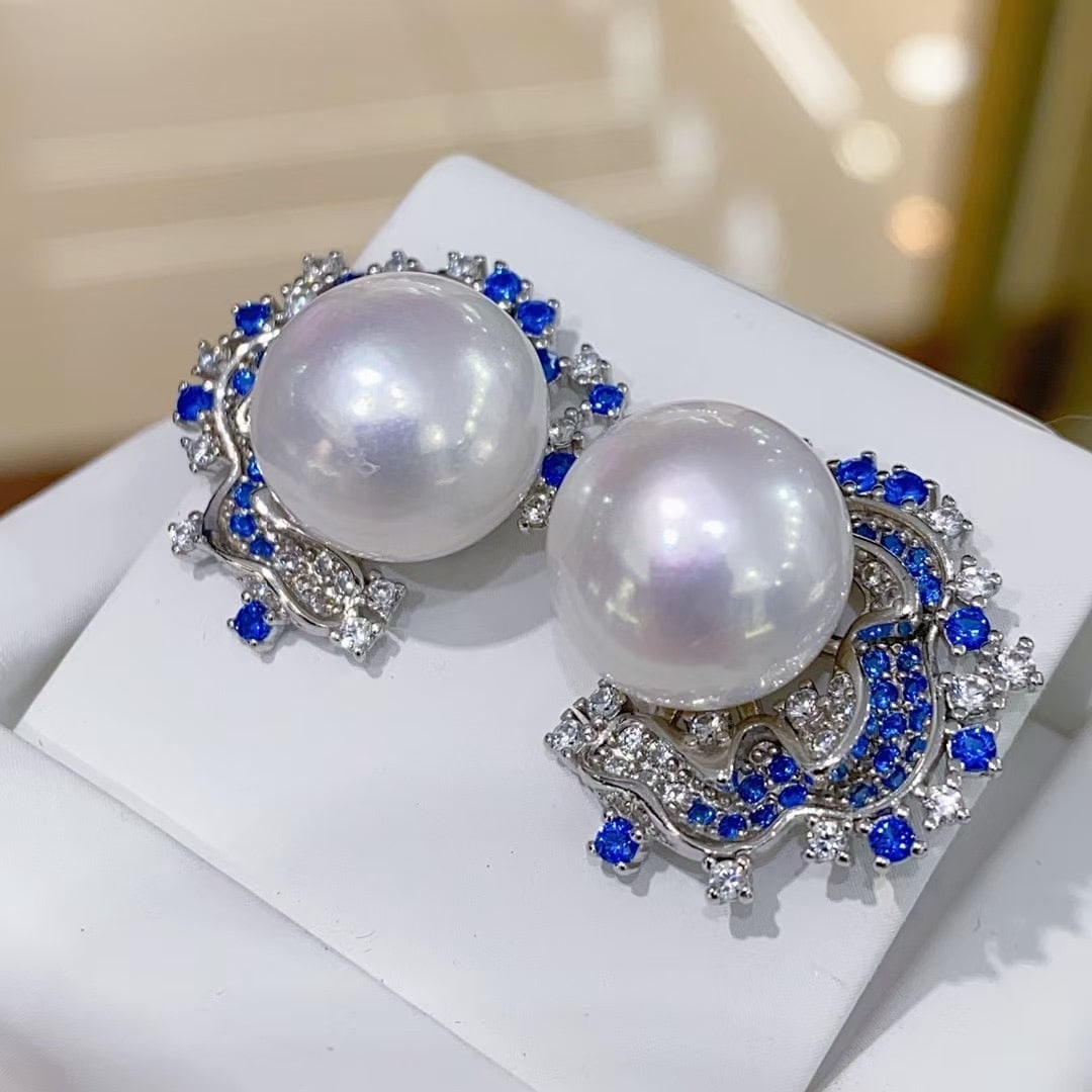 S925 Silver Natural Freshwater Pearl Earrings - 2
