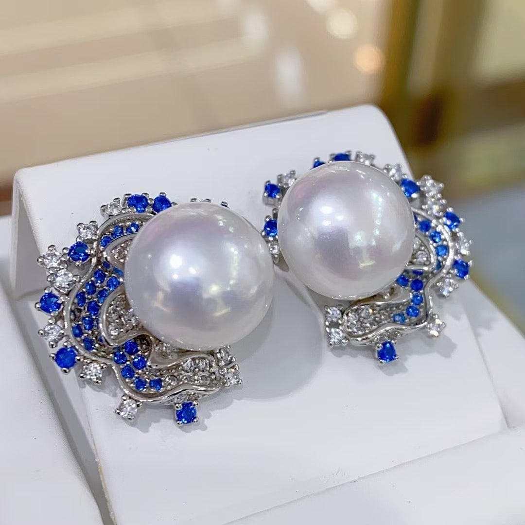S925 Silver Natural Freshwater Pearl Earrings - 4