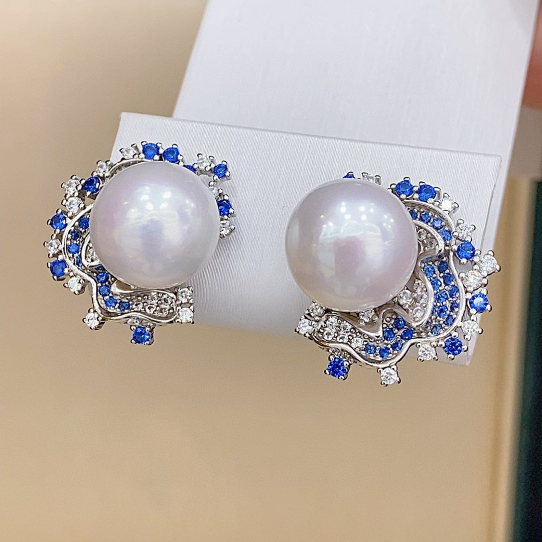S925 Silver Natural Freshwater Pearl Earrings - 8