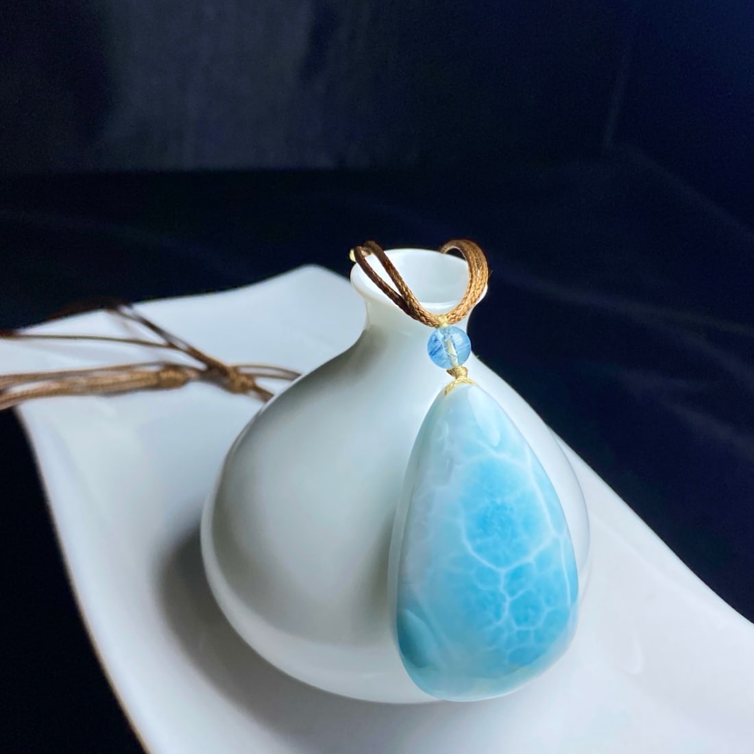 Natural Larimar Pendant - 4