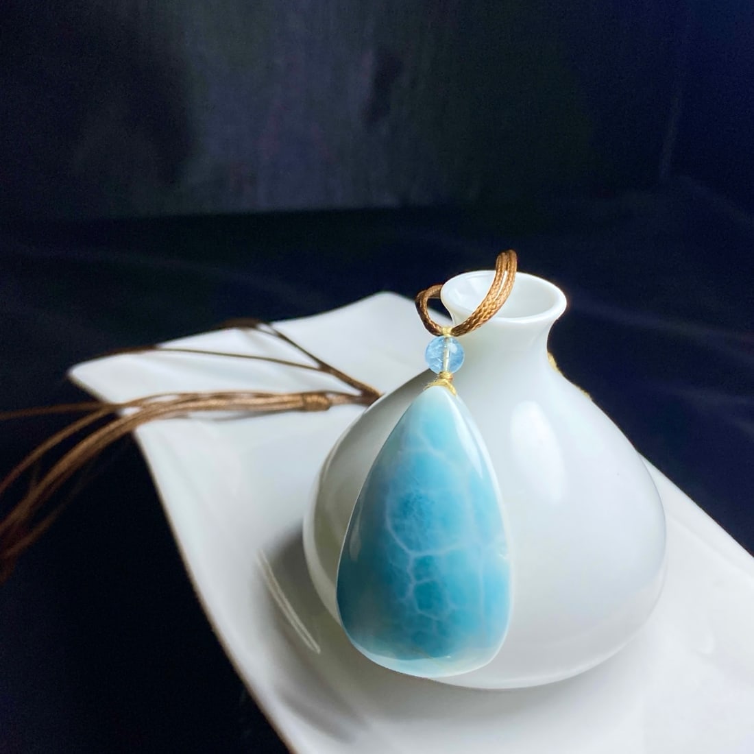 Natural Larimar Pendant - 5