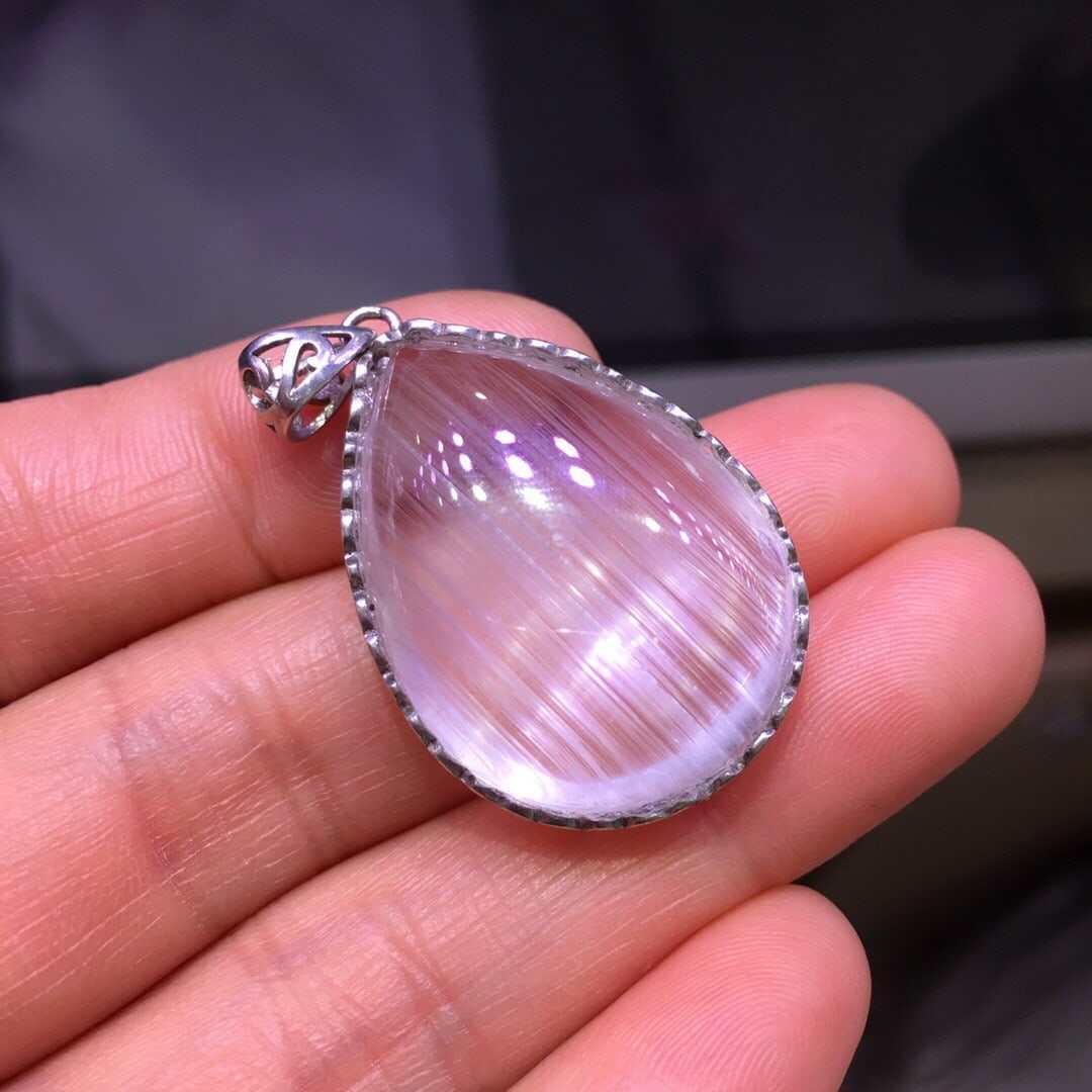 Sterling Silver Natural White Topaz Pendant - 2