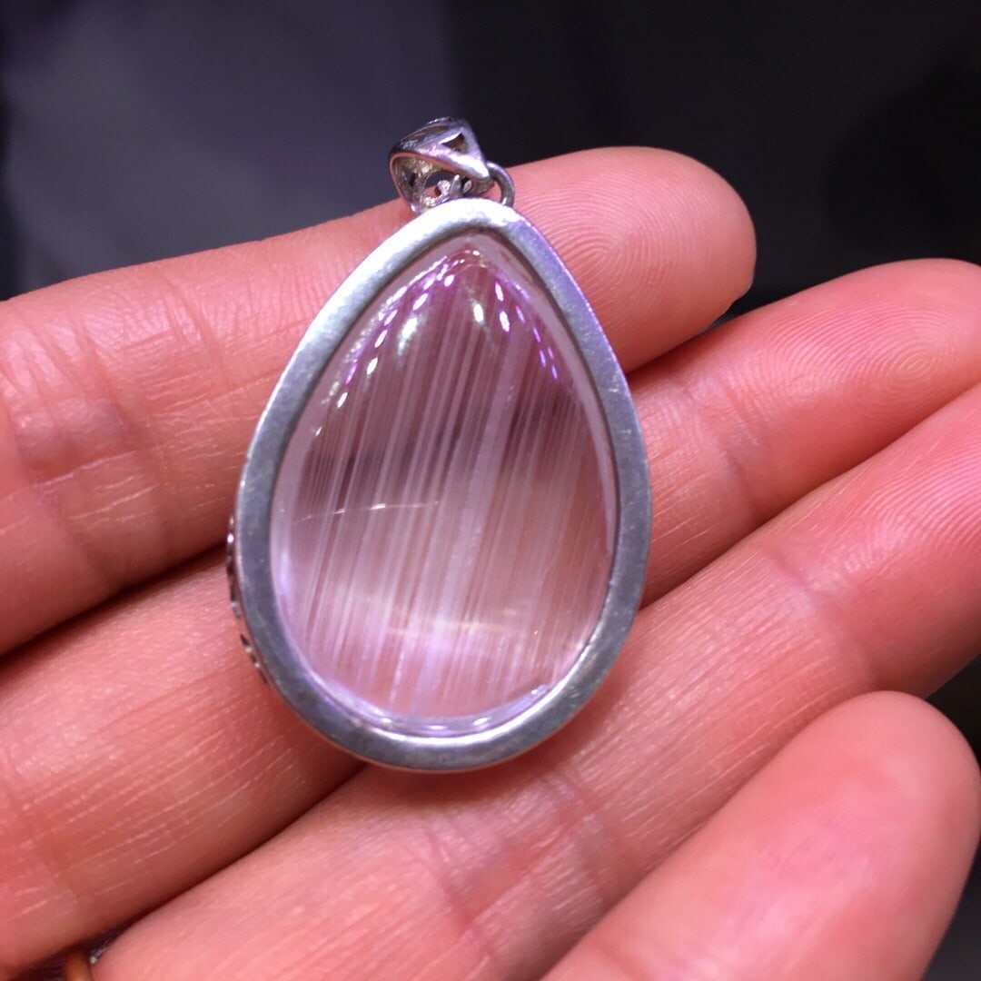 Sterling Silver Natural White Topaz Pendant - 6