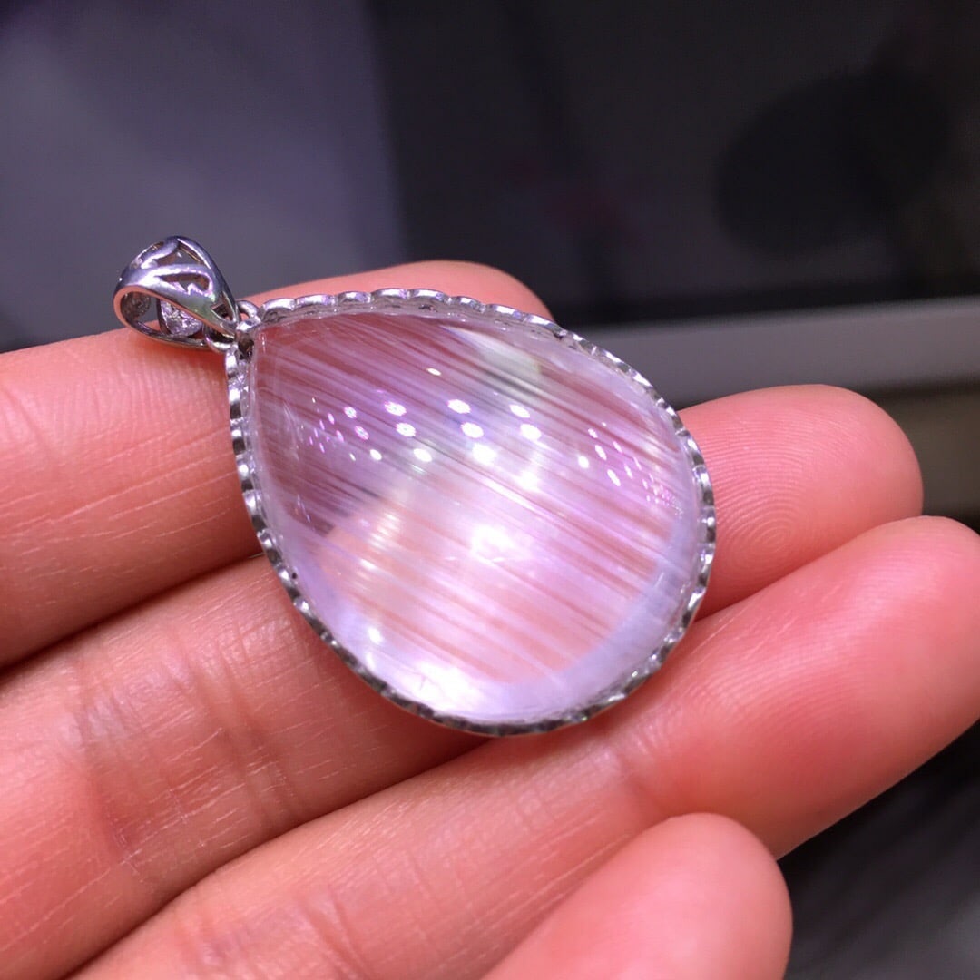Sterling Silver Natural White Topaz Pendant - 7