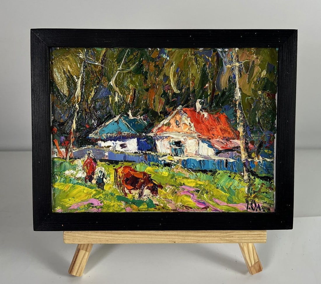 Oil painting A walk along a village street Oleksiy Ivanyuk: Title: Oil painting A walk along a village street Oleksiy Ivanyuk Description: NoAAA6420*** ABOUT THIS PAINTING **** TITLE: "A walk along a village street"* ARTISTS: Oleksiy Ivanyuk* SIZE: 15x20 cm/5.