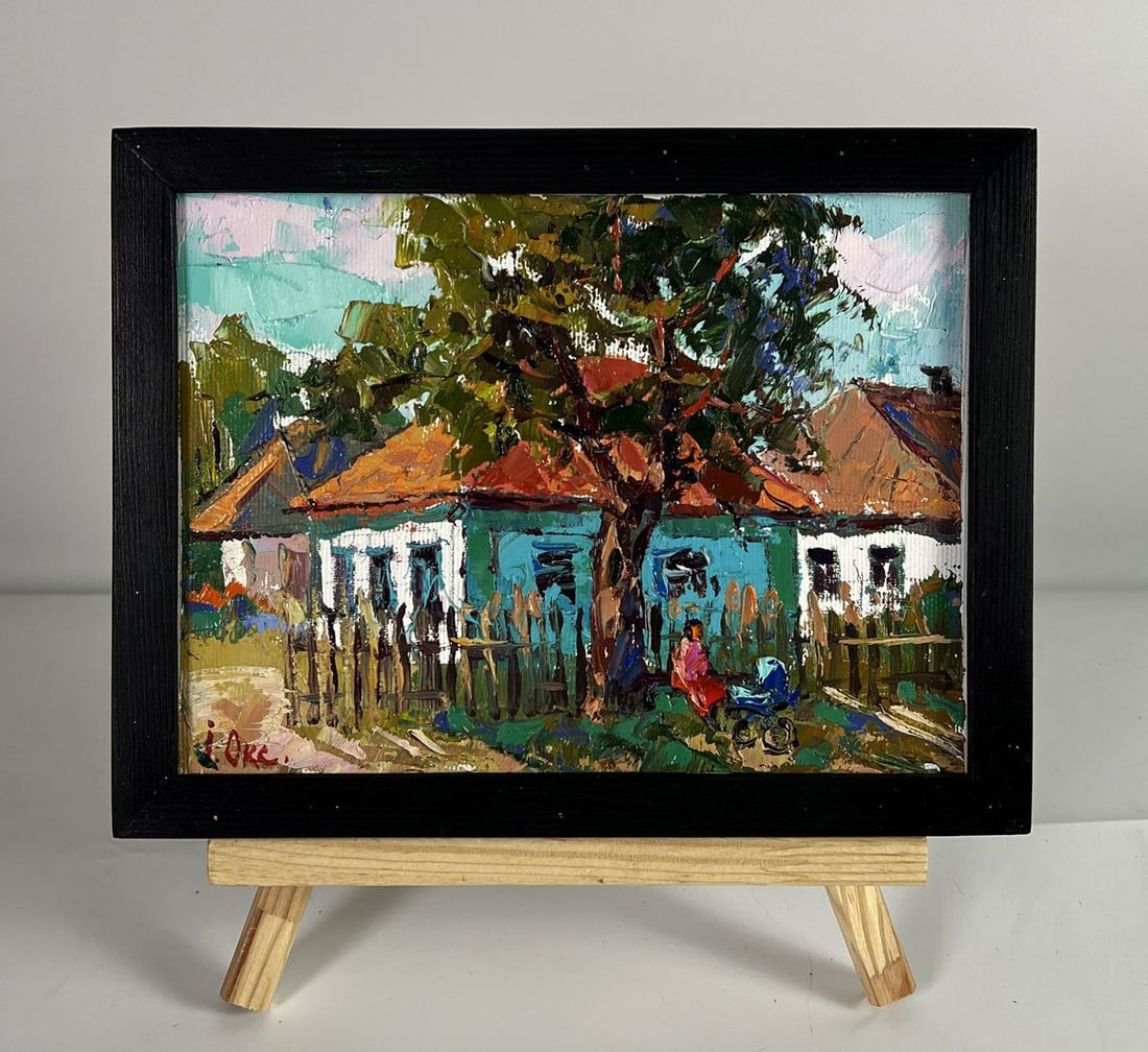 Oil painting Near the Yard in the Village Oksana Ivanyuk: Title: Oil painting Near the Yard in the Village Oksana Ivanyuk Description: NoAAA6422*** ABOUT THIS PAINTING **** TITLE: "Near the Yard in the Village"* ARTISTS: Oksana Ivanyuk* SIZE: 15x20 cm/5.90x7