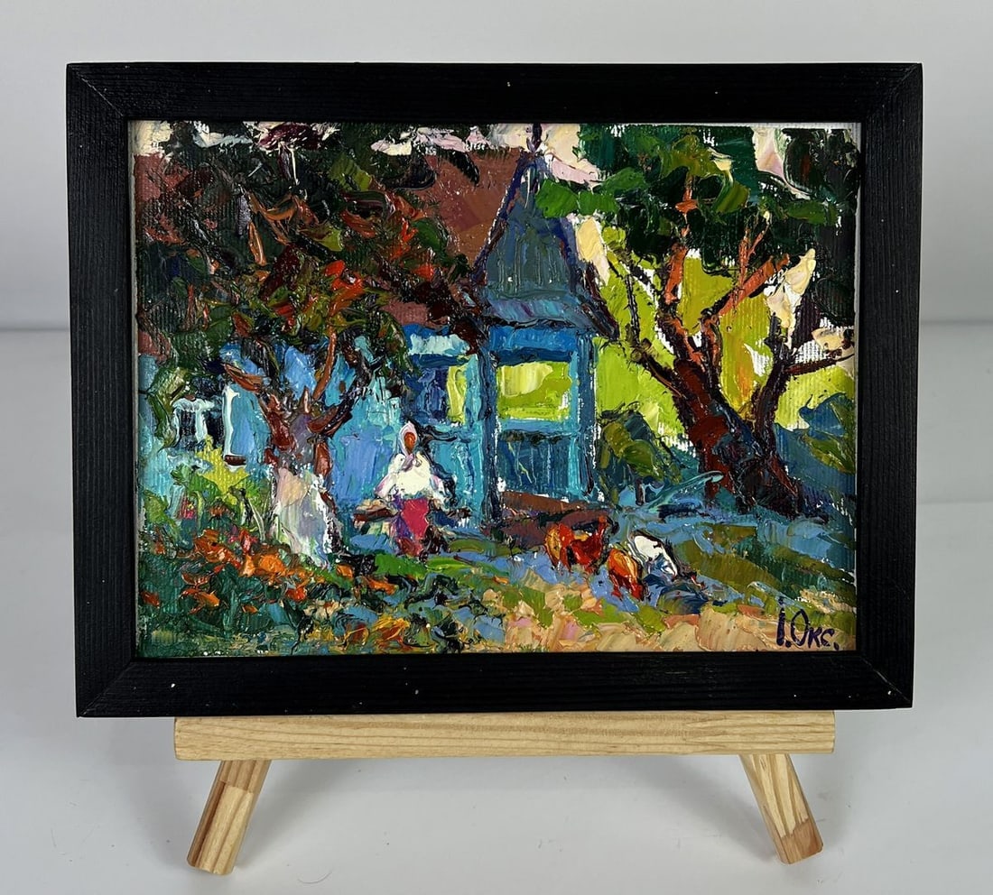 Oil painting In the evening in the yard Oksana Ivanyuk (1 of 12)