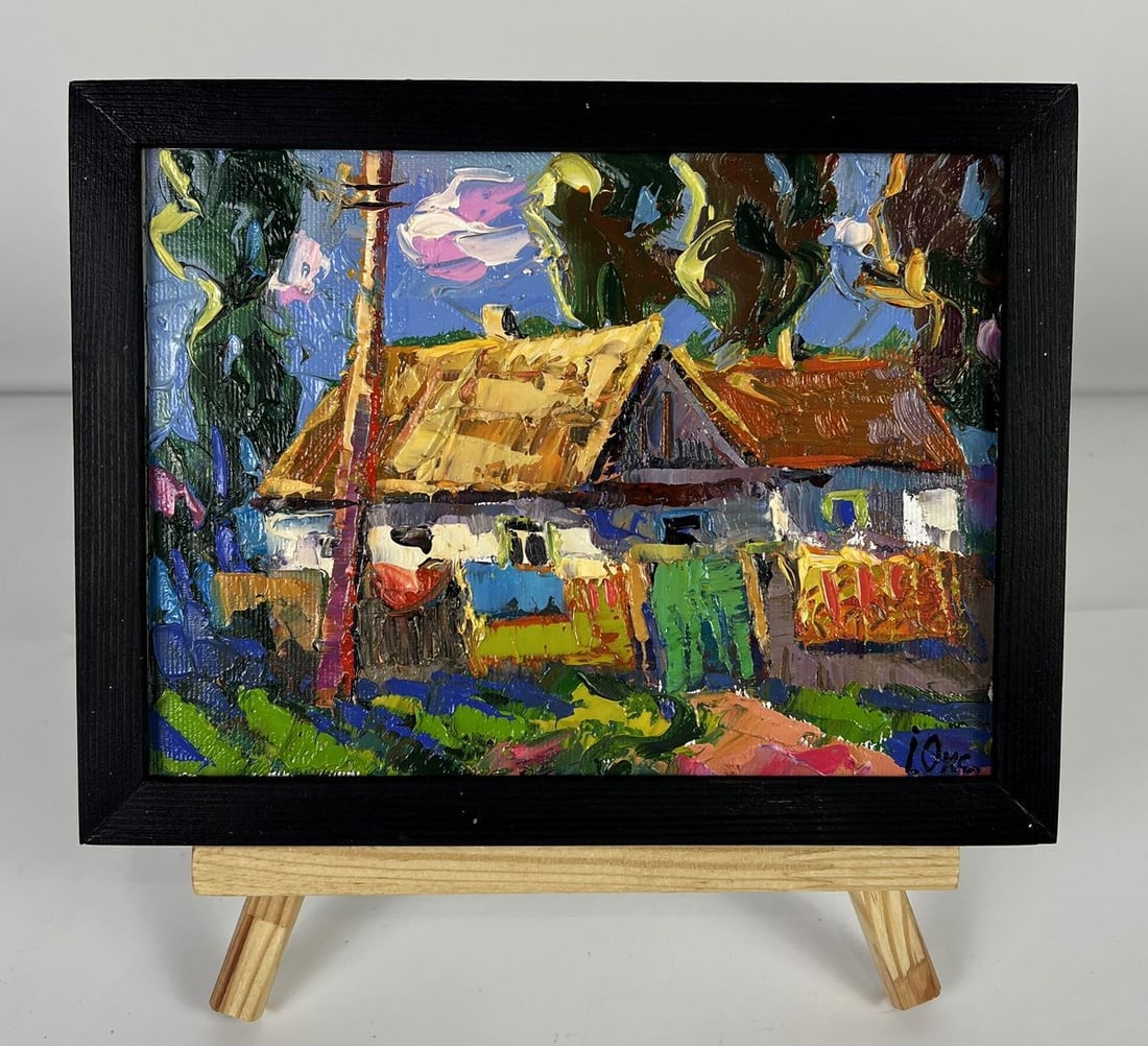 Oil painting A quiet weekend in the village Oksana Ivanyuk (1 of 11)