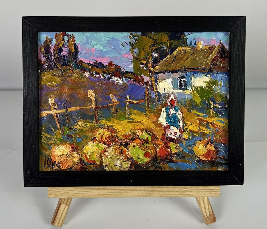 Oil painting Pumpkins in the garden Oksana Ivanyuk: Title: Oil painting Pumpkins in the garden Oksana Ivanyuk Description: NoAAA6214*** ABOUT THIS PAINTING **** TITLE: "Pumpkins in the garden"* ARTISTS: Oksana Ivanyuk* SIZE: 15x20 cm/5.90x7.87 inches'*