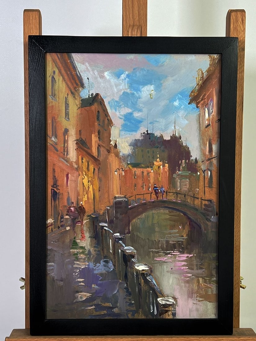 Oil painting City streets with a bridge Yuriy Suprunchuk: Title: Oil painting City streets with a bridge Yuriy Suprunchuk Description: NoAAA5700*** ABOUT THIS PAINTING **** TITLE: "City streets with a bridge"* ARTISTS: Yuriy Suprunchuk* SIZE: 30x20 cm/11.81x
