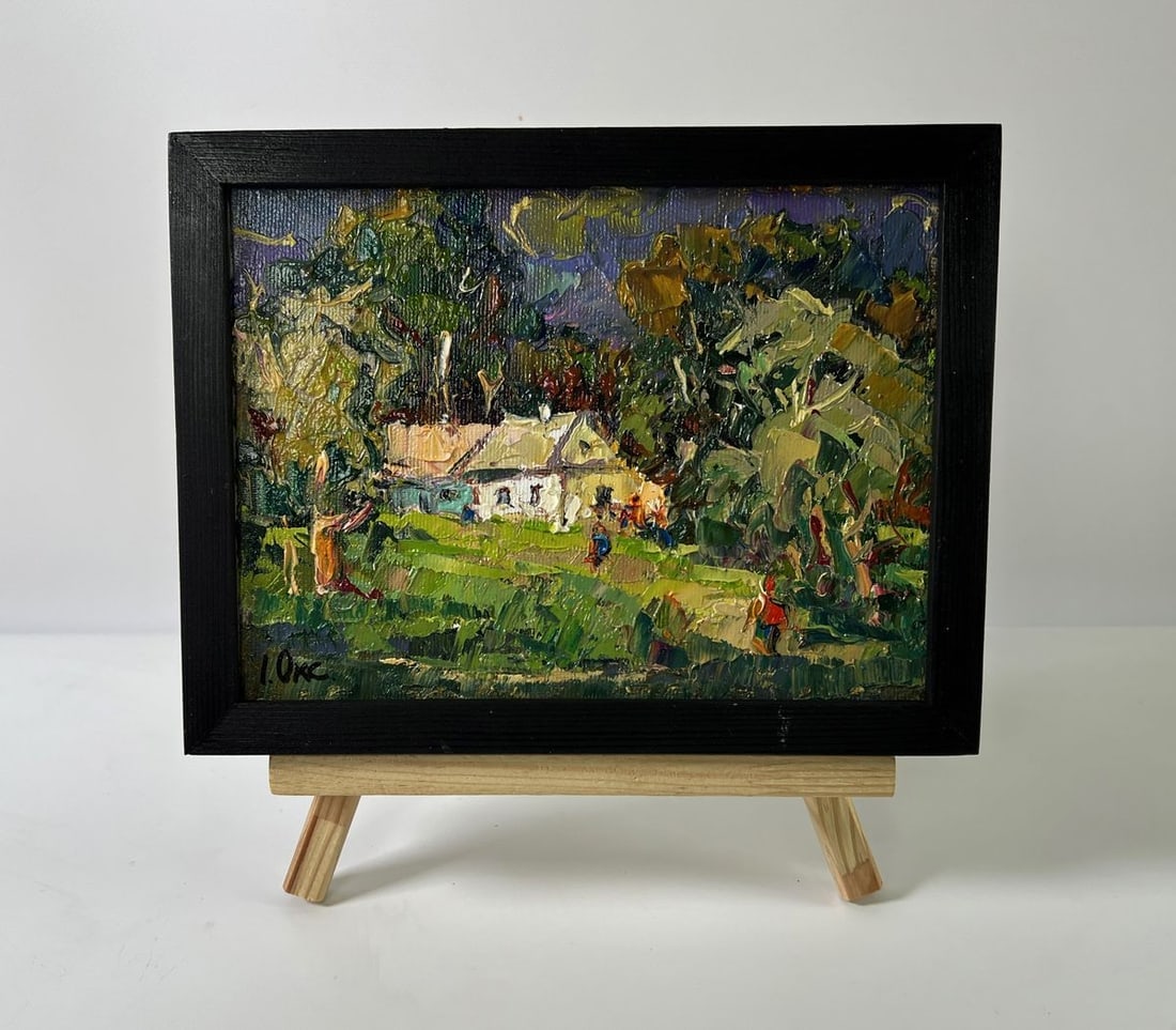 Oil painting Village before the rain Oksana Ivanyuk: Title: Oil painting Village before the rain Oksana Ivanyuk Description: NoAAA5888*** ABOUT THIS PAINTING **** TITLE: "Village before the rain"* ARTISTS: Oksana Ivanyuk* SIZE: 15x20 cm/5.90x7.87 inches