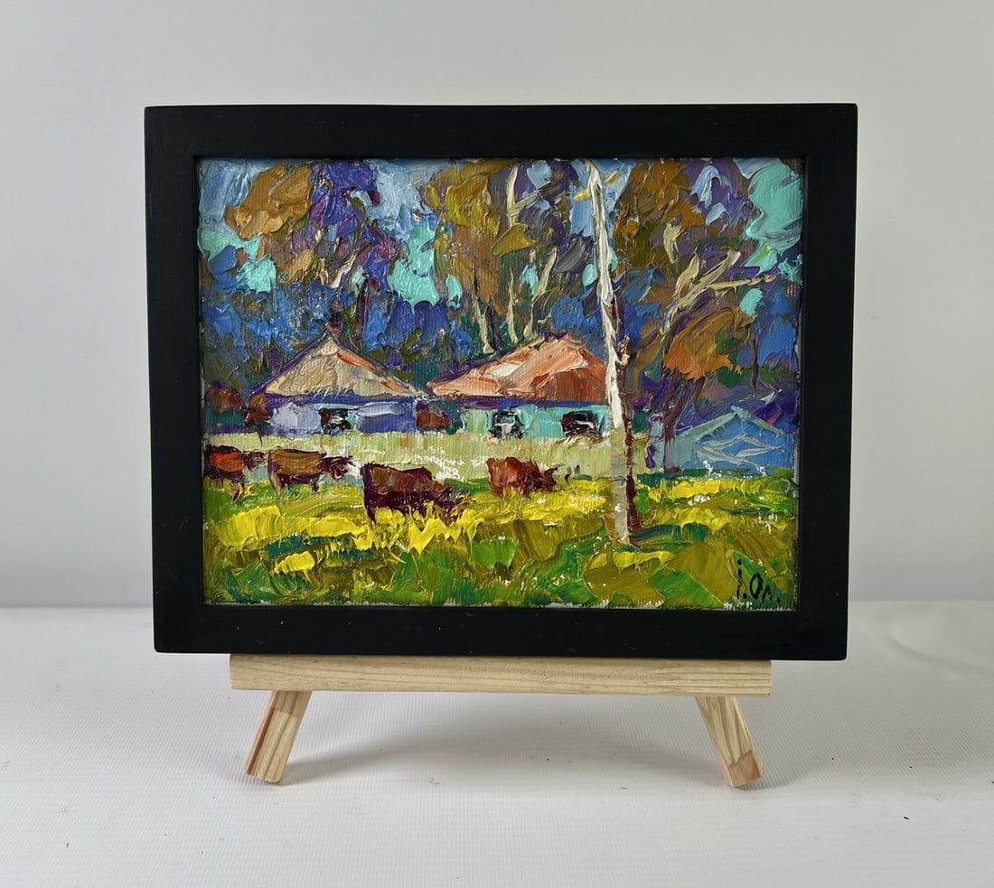 Oil painting The herd returns Alex Kalenyuk (1 of 8)