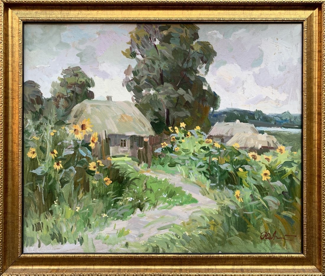 Oil painting Old village Yuri Aleksandrochkin: Title: Oil painting Old village Yuri Aleksandrochkin Description: No1726*** ABOUT THIS PAINTING **** TITLE: "Old village"* ARTISTS: Yuri Aleksandrochkin* SIZE: 49x59 cm/'19.29x23.22 inches' * MEDIUM: 
